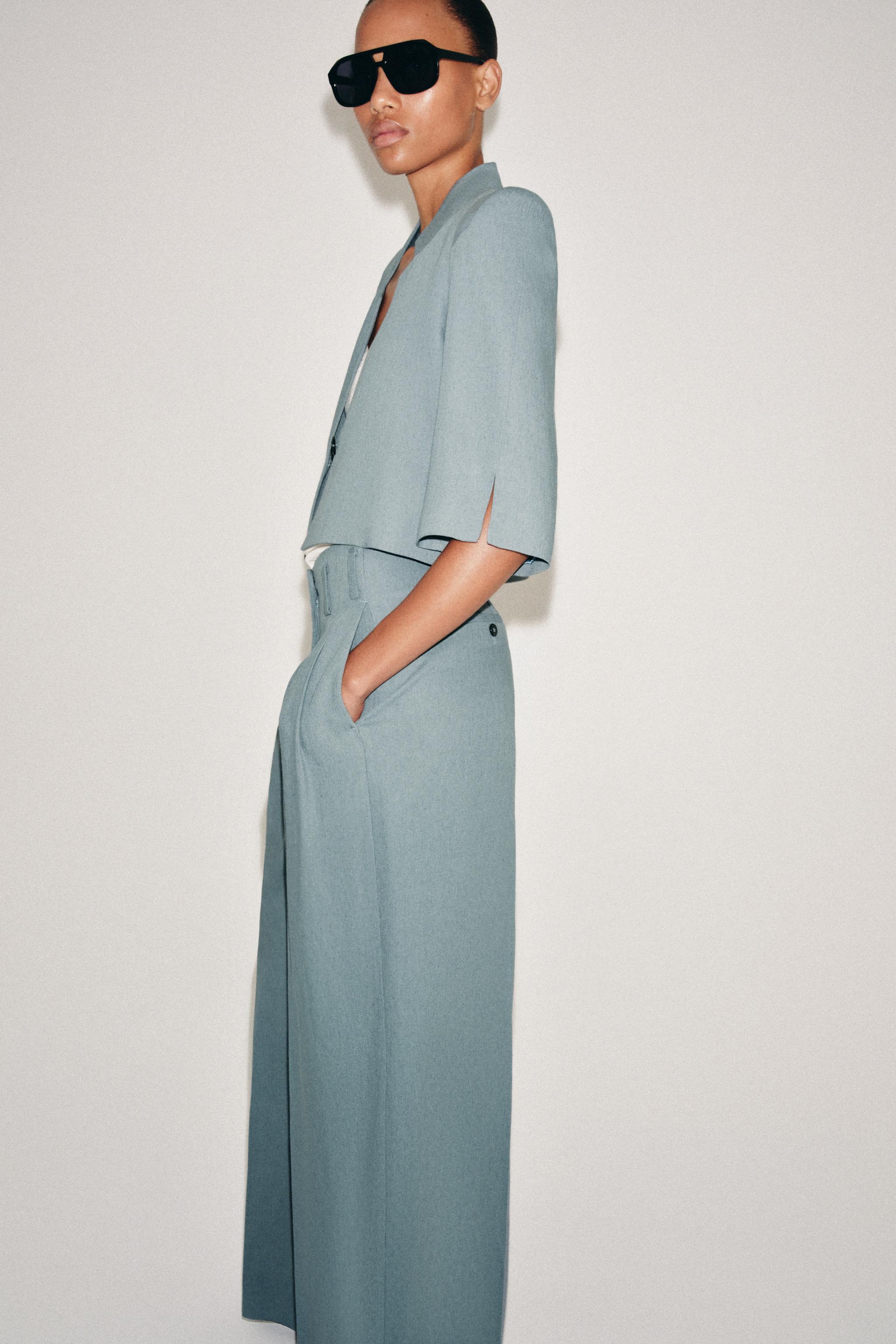 ZW COLLECTION CROPPED LINEN BLAZER